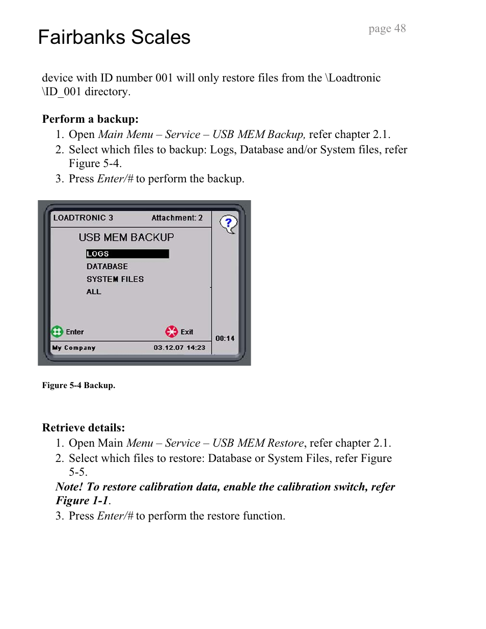 Fairbanks scales | Fairbanks LoadTronic 3 - Loader Weighing System User Manual | Page 48 / 51