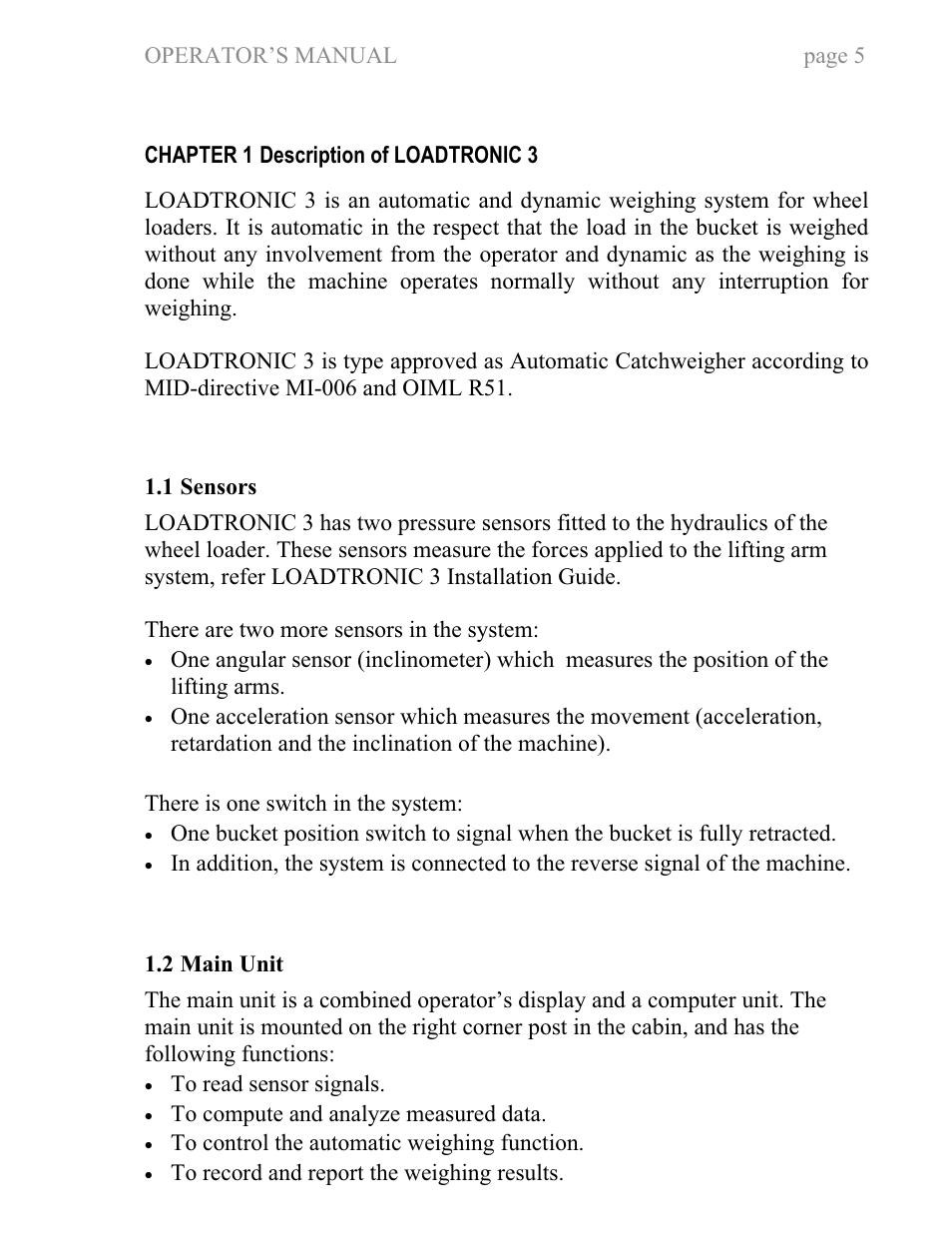 Fairbanks LoadTronic 3 - Loader Weighing System User Manual | Page 5 / 51