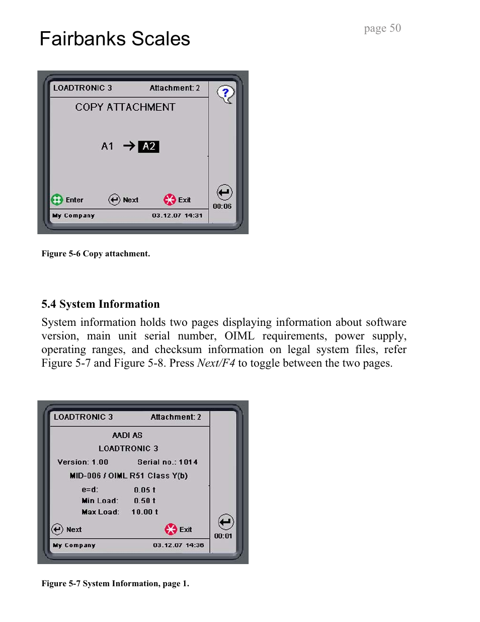 Fairbanks scales | Fairbanks LoadTronic 3 - Loader Weighing System User Manual | Page 50 / 51