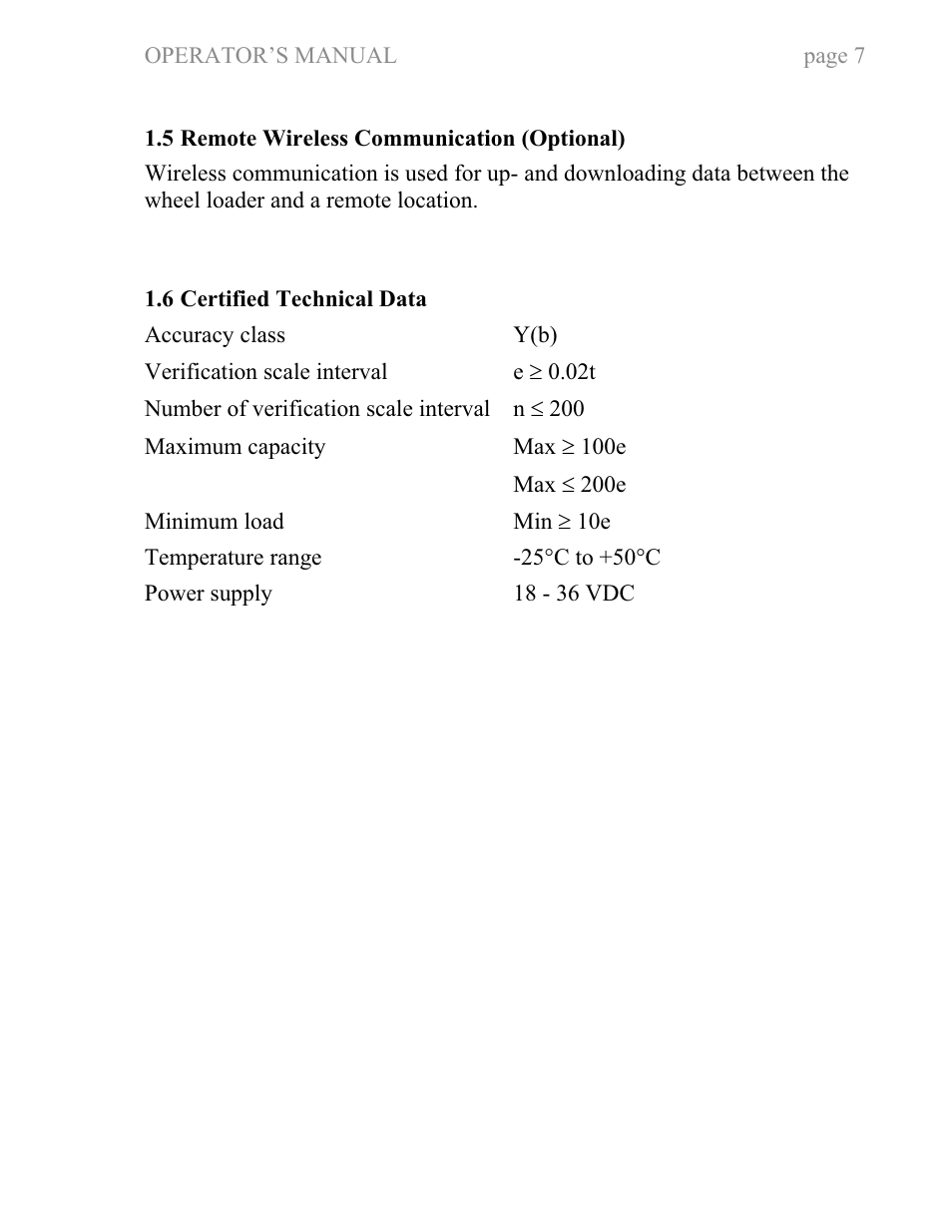 Fairbanks LoadTronic 3 - Loader Weighing System User Manual | Page 7 / 51