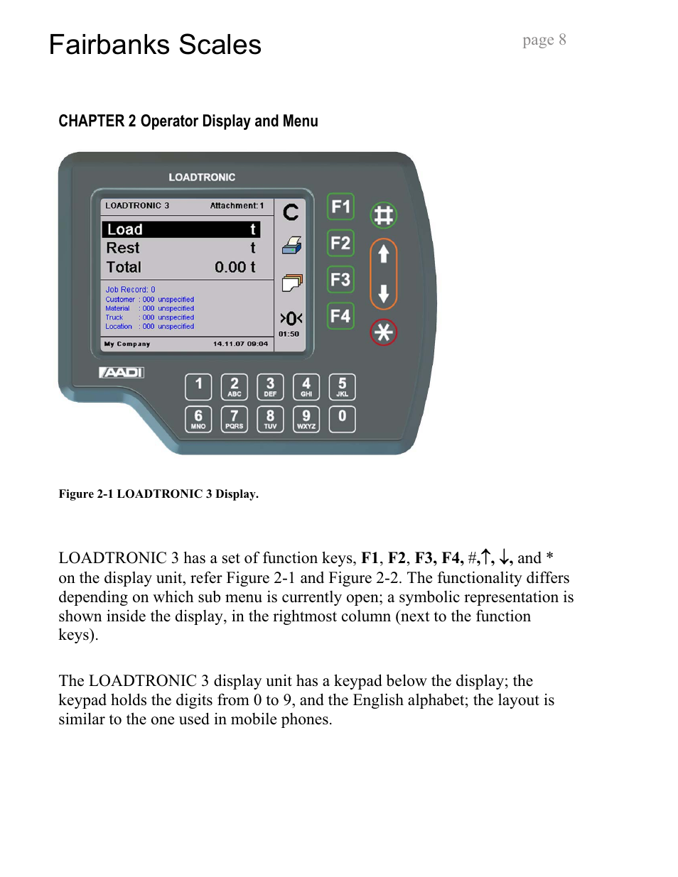 Fairbanks scales | Fairbanks LoadTronic 3 - Loader Weighing System User Manual | Page 8 / 51