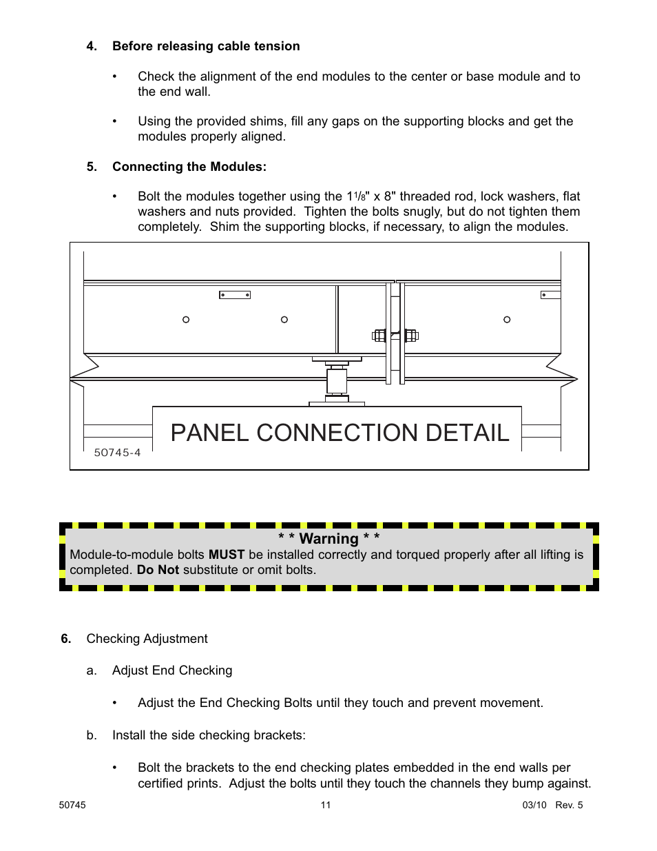 Panel connection detail | Fairbanks 6020 Series Titan Motor Truck Scale User Manual | Page 11 / 23