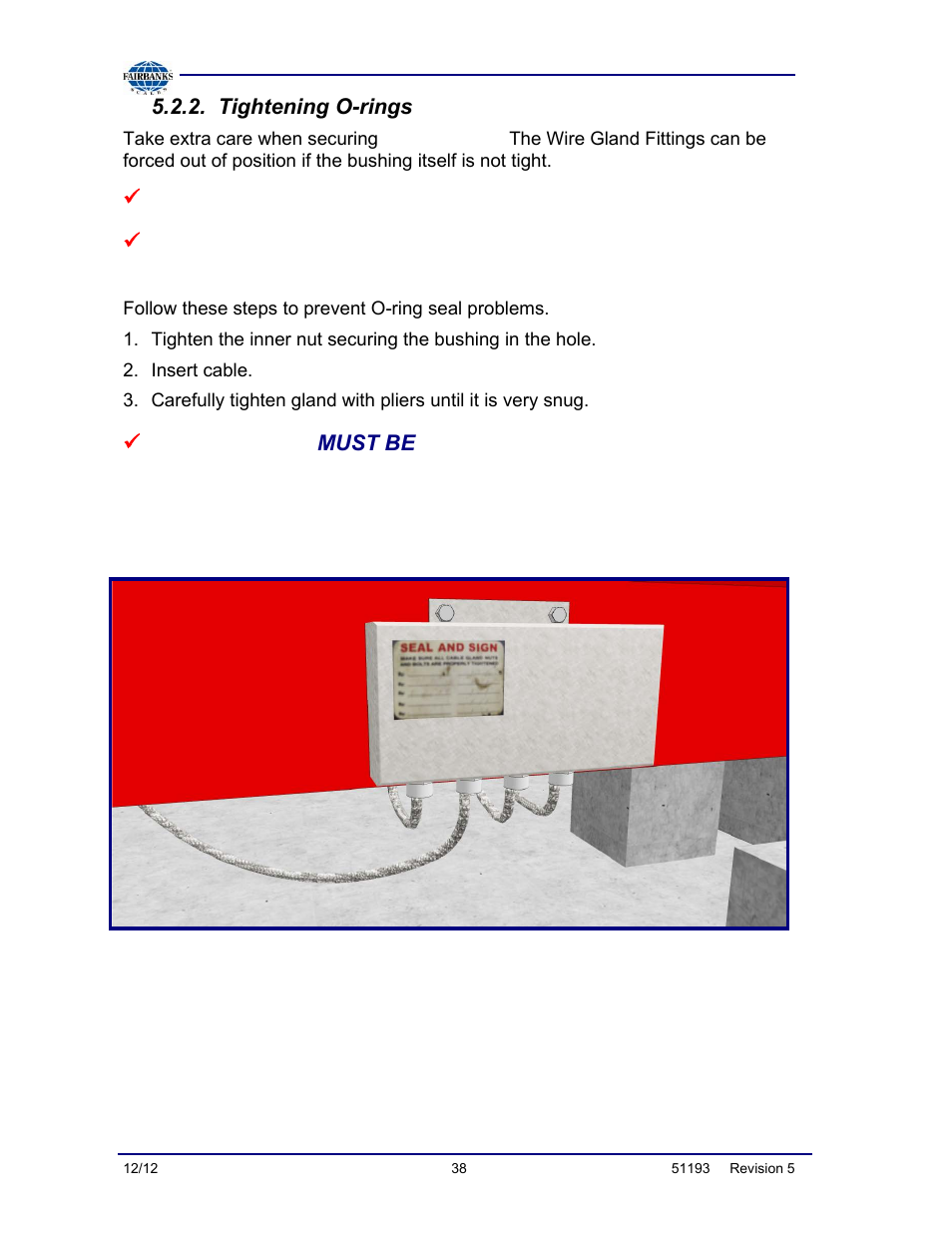 Tightening o-rings | Fairbanks Tundra Series Truck Scale User Manual | Page 38 / 55