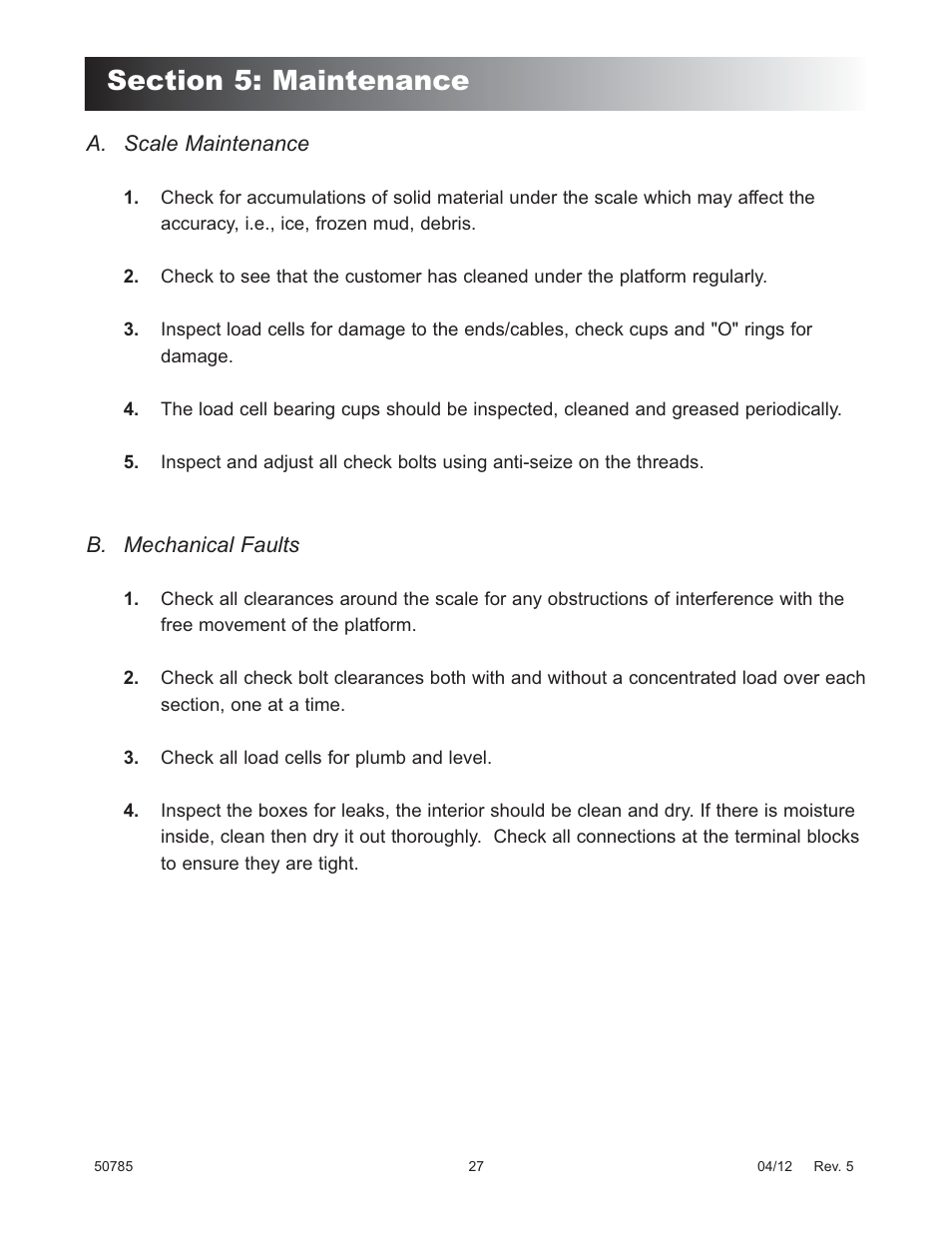 Fairbanks HVX Series TALON SERIES Motor Truck Scale User Manual | Page 27 / 37