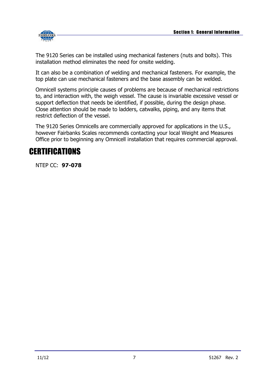 Certifications | Fairbanks 9120 Series Omnicell User Manual | Page 7 / 58