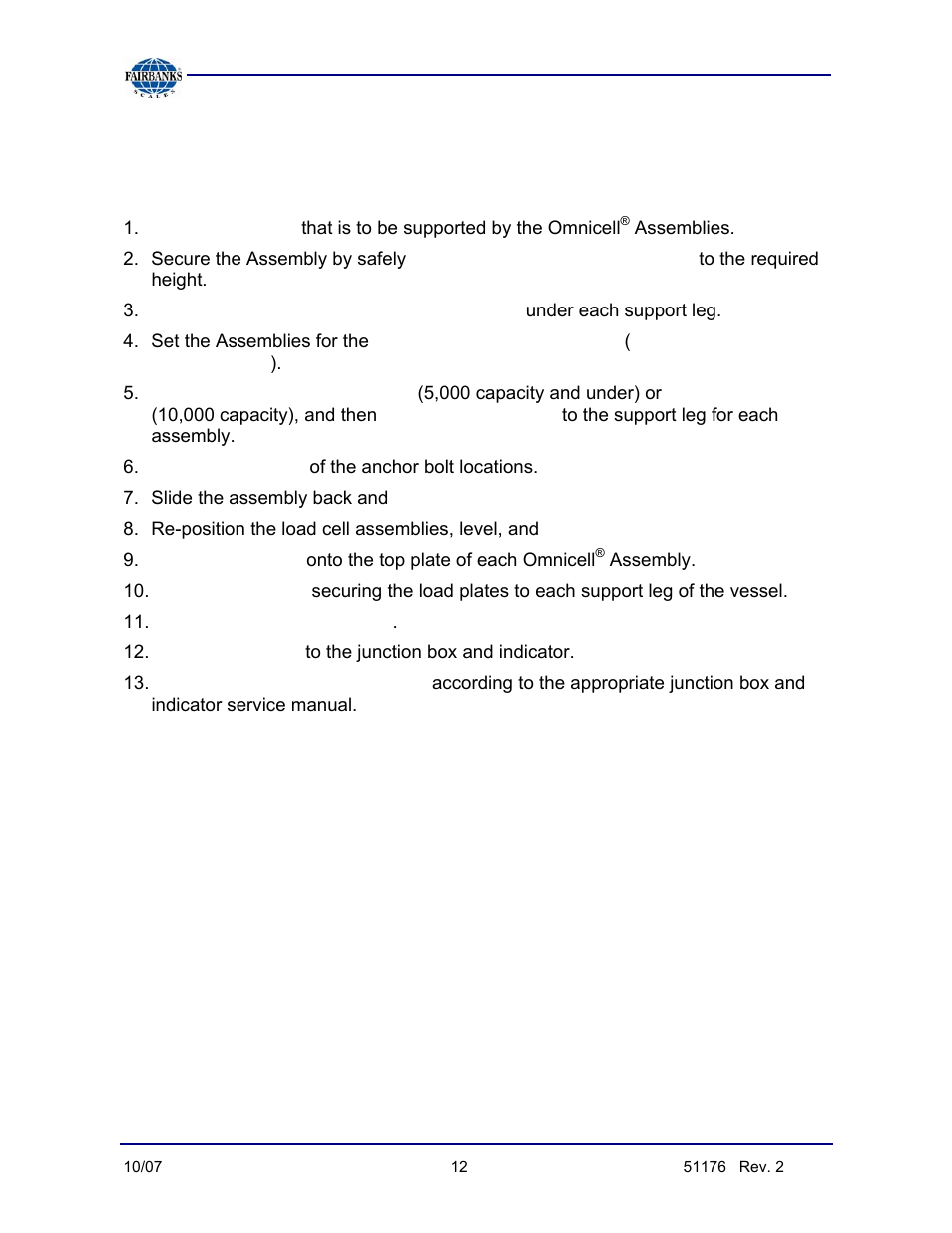 Installation, Basic assembly steps | Fairbanks 9106 FB Omnicell User Manual | Page 12 / 18