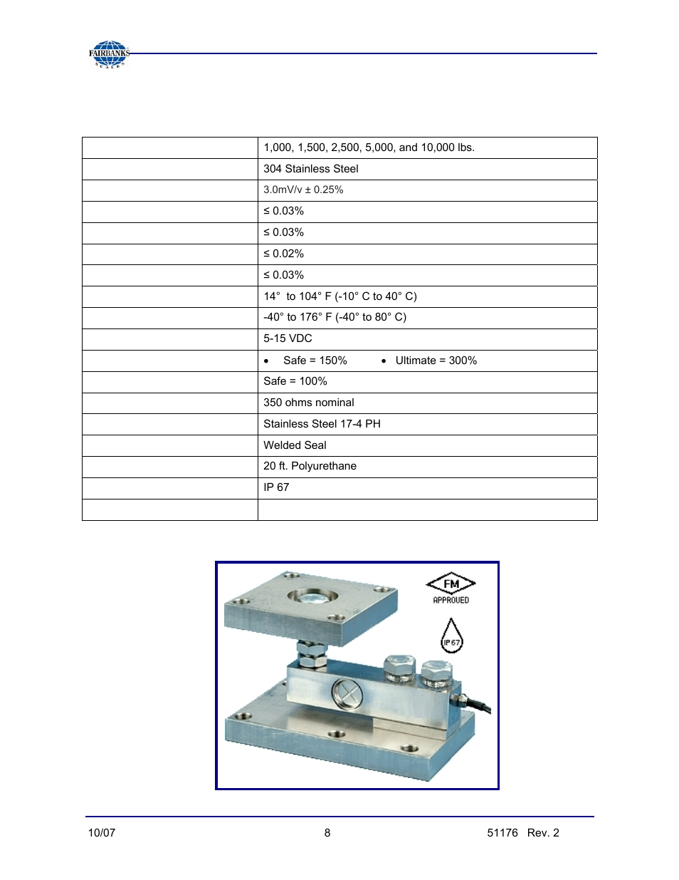 Specifications | Fairbanks 9106 FB Omnicell User Manual | Page 8 / 18