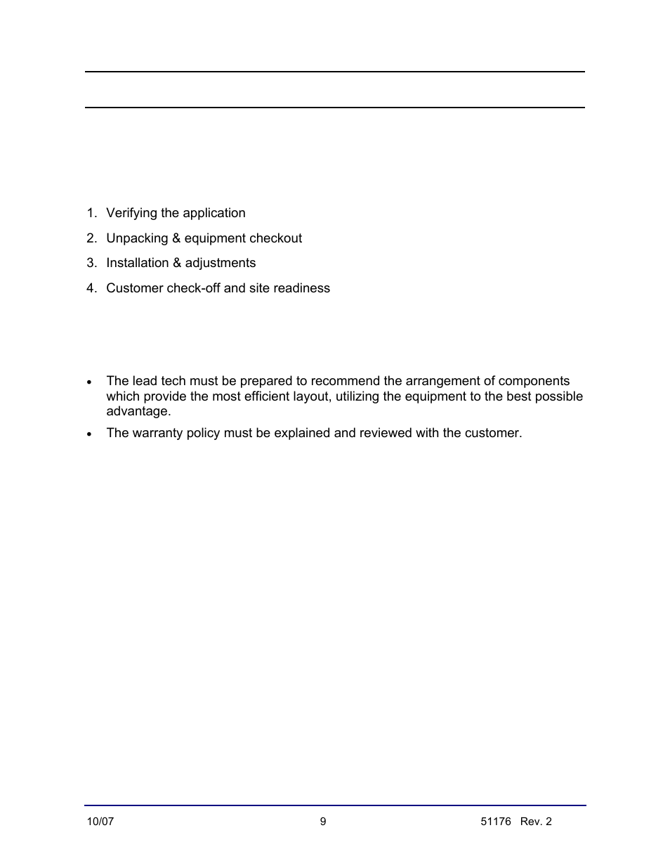 General service policies, Phases of installation, Conferring with our client | Fairbanks 9106 FB Omnicell User Manual | Page 9 / 18