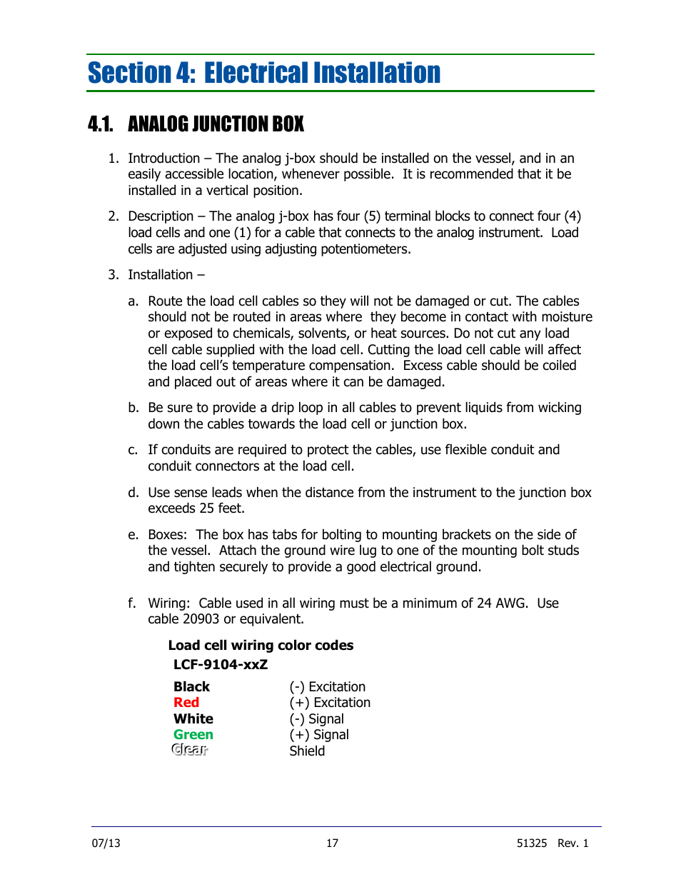 Analog junction box | Fairbanks 9104 FB Omnicell User Manual | Page 17 / 28