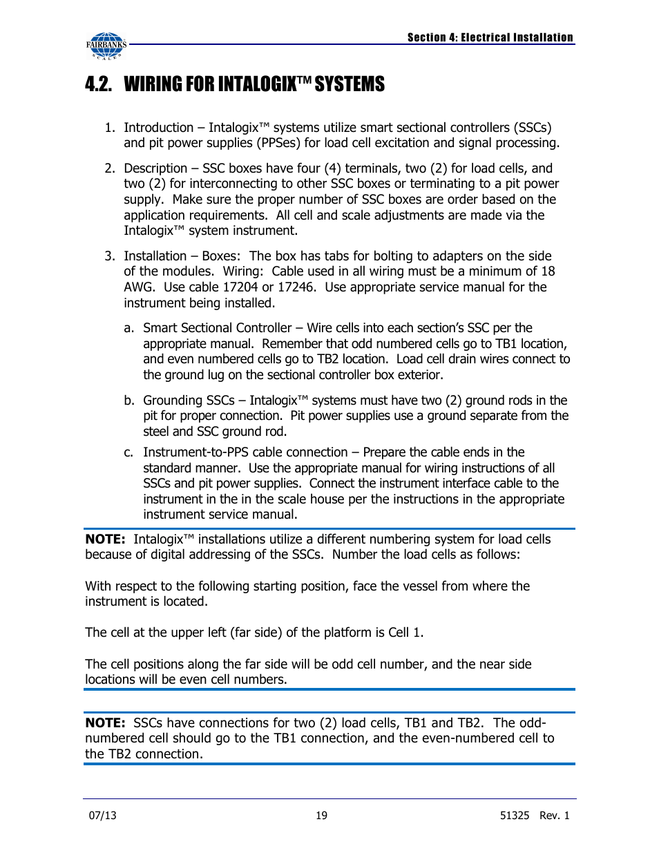 Wiring for intalogix™ systems | Fairbanks 9104 FB Omnicell User Manual | Page 19 / 28