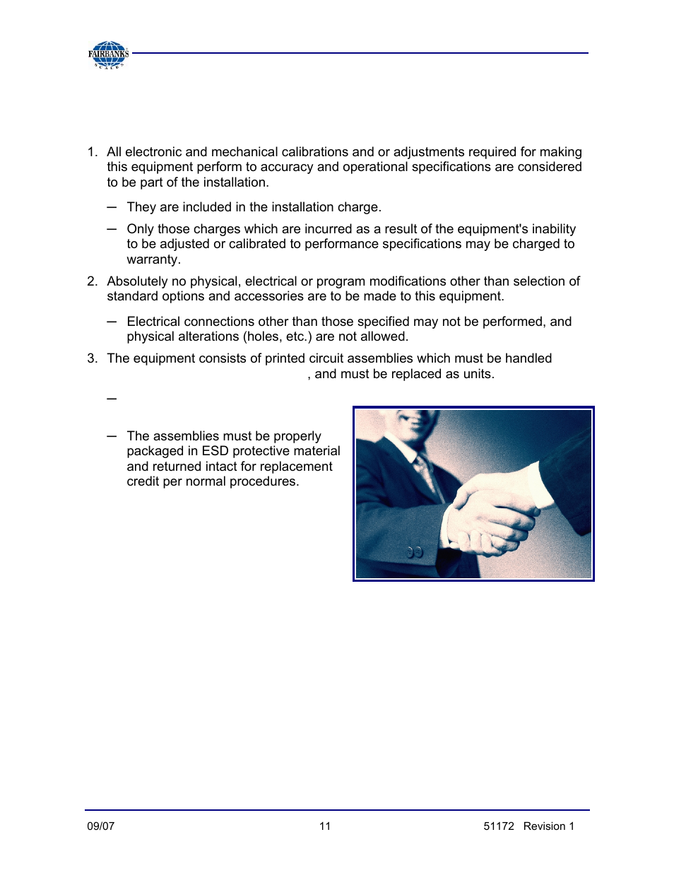 User’s responsibilities | Fairbanks 9101 FB Omnicell User Manual | Page 11 / 20