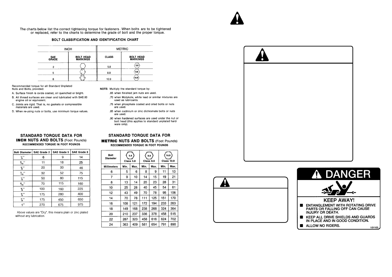 Warning, 540 rpm speed range only | Farm Star MDM70-72C 6 User Manual | Page 28 / 44