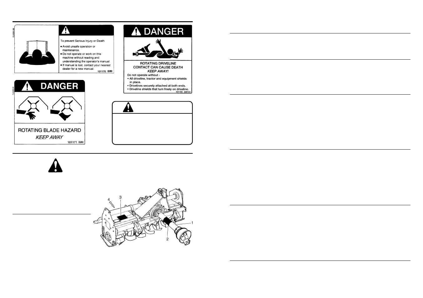 Warning, 540 rpm speed range only | Farm Star T55-74 User Manual | Page 16 / 44