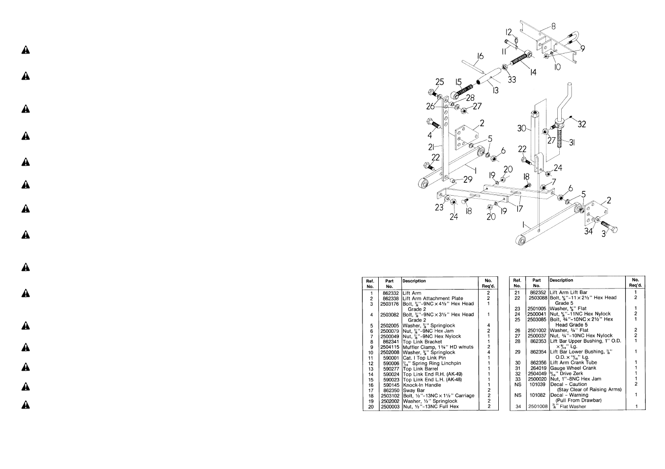 Hk-95 parts list safety information, Exploded parts view for hk-95 | Farm Star HK-96 User Manual | Page 3 / 10