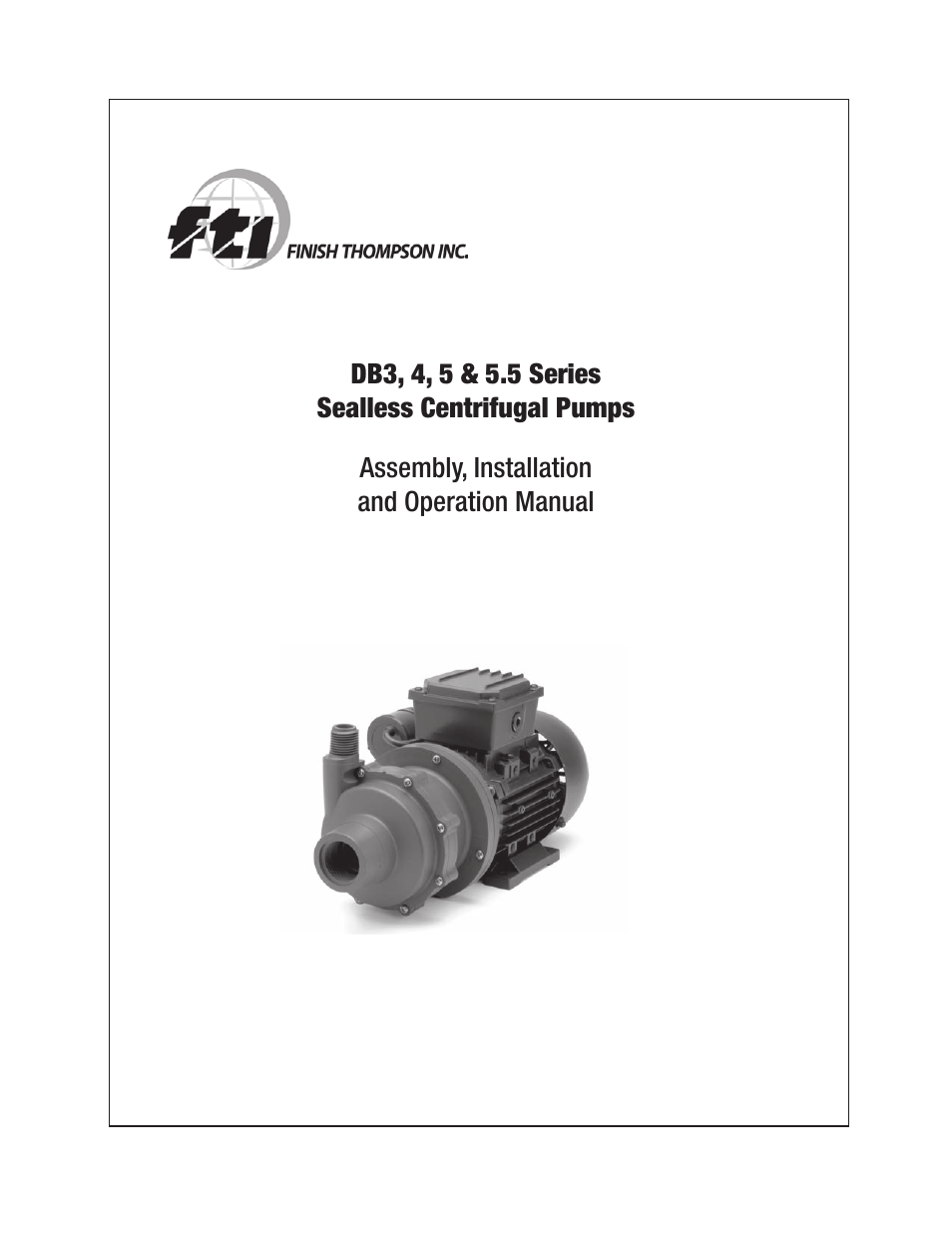 Finish Thompson DB3, 4, 5 & 5.5 Series User Manual | 15 pages
