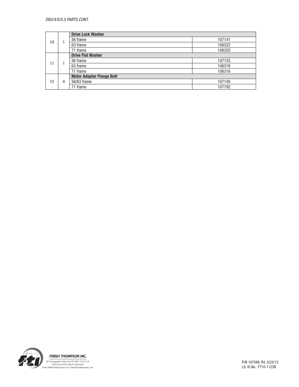 Finish Thompson DB3, 4, 5 & 5.5 Series User Manual | Page 15 / 15