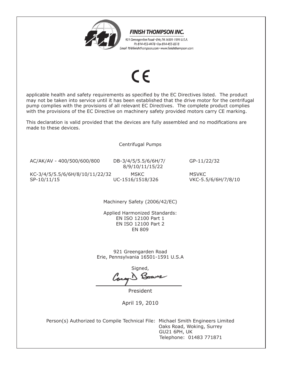 Finish Thompson DB3, 4, 5 & 5.5 Series User Manual | Page 2 / 15