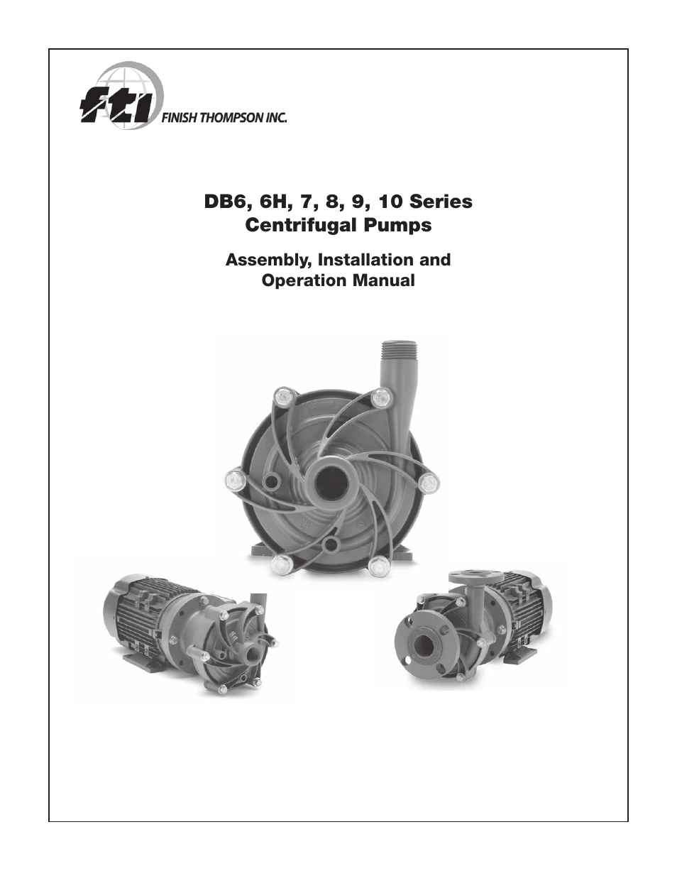 Finish Thompson DB6, 6H, 7, 8, 9, 10 Series User Manual | 16 pages