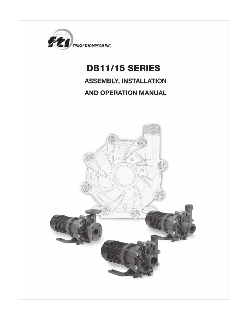 Finish Thompson DB 11/15 Series User Manual | 19 pages