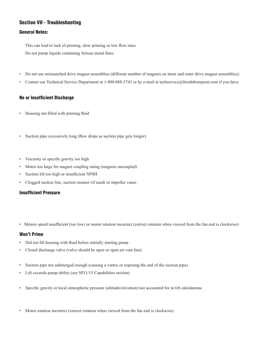 Finish Thompson SP11/15 SERIES SELF-PRIMING User Manual | Page 24 / 26