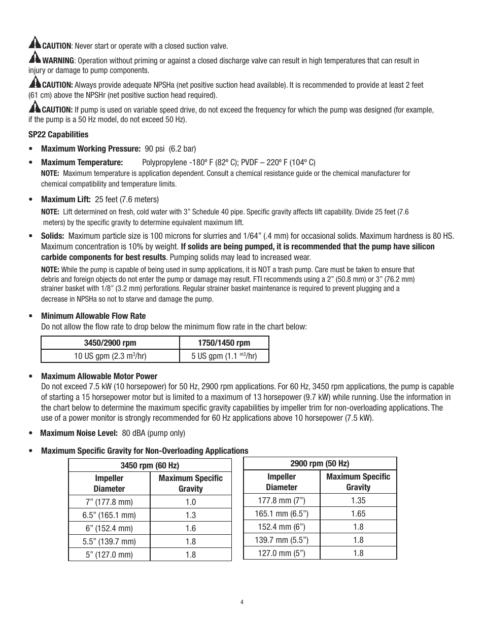 Finish Thompson SP22 Series Self-Priming User Manual | Page 4 / 19