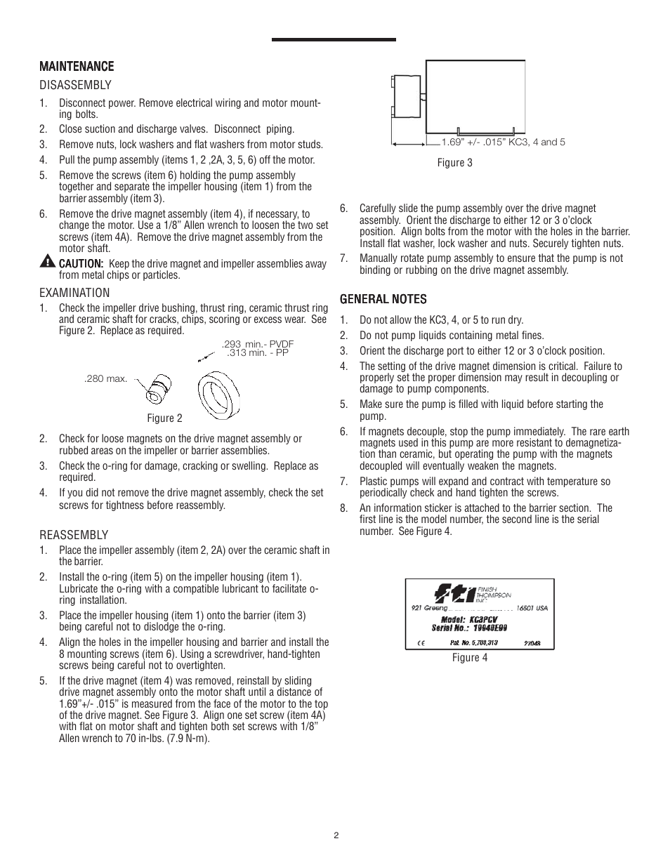 Finish Thompson KC3, 4, & 5 SERIES User Manual | Page 2 / 4