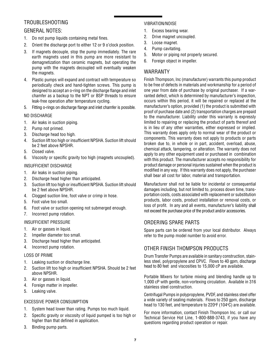 Finish Thompson MSKC series User Manual | Page 7 / 8