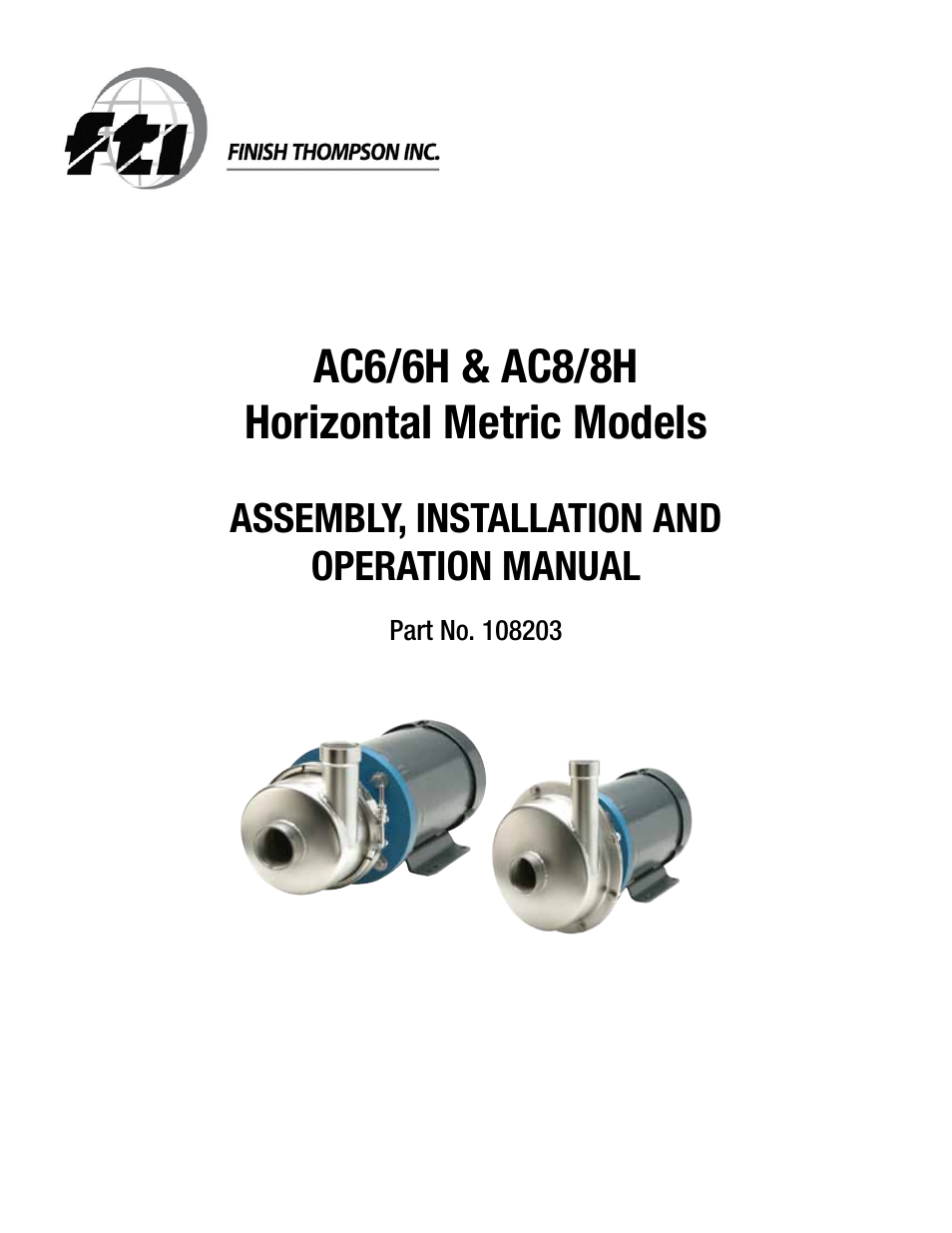 Finish Thompson AC8/8H User Manual | 12 pages
