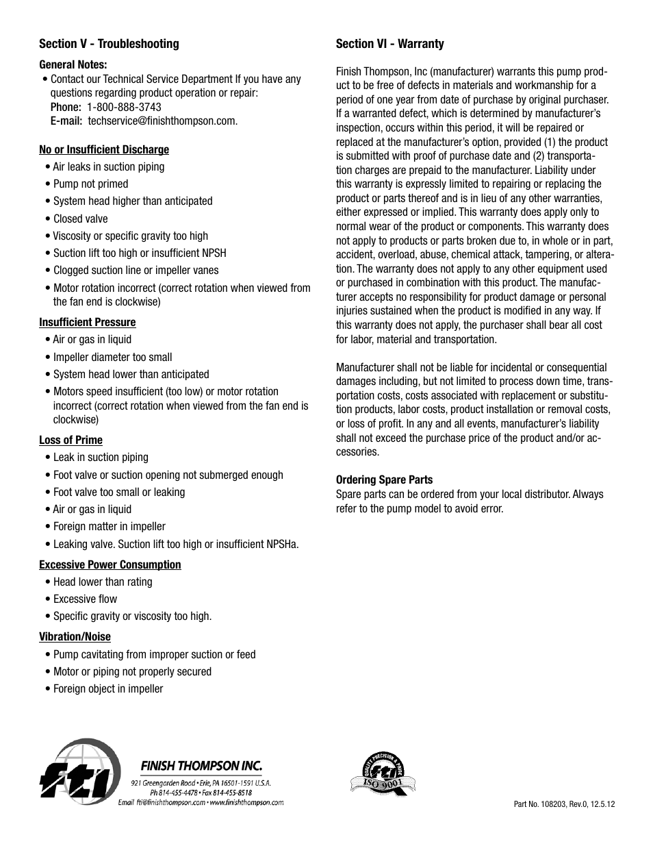 Finish Thompson AC8/8H User Manual | Page 12 / 12
