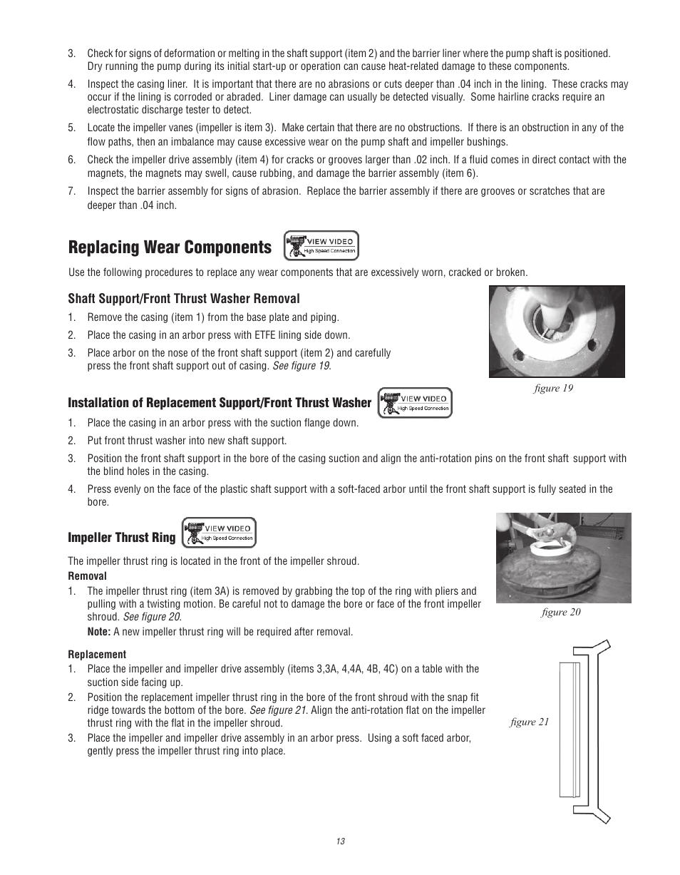 Replacing wear components | Finish Thompson UC User Manual | Page 13 / 23