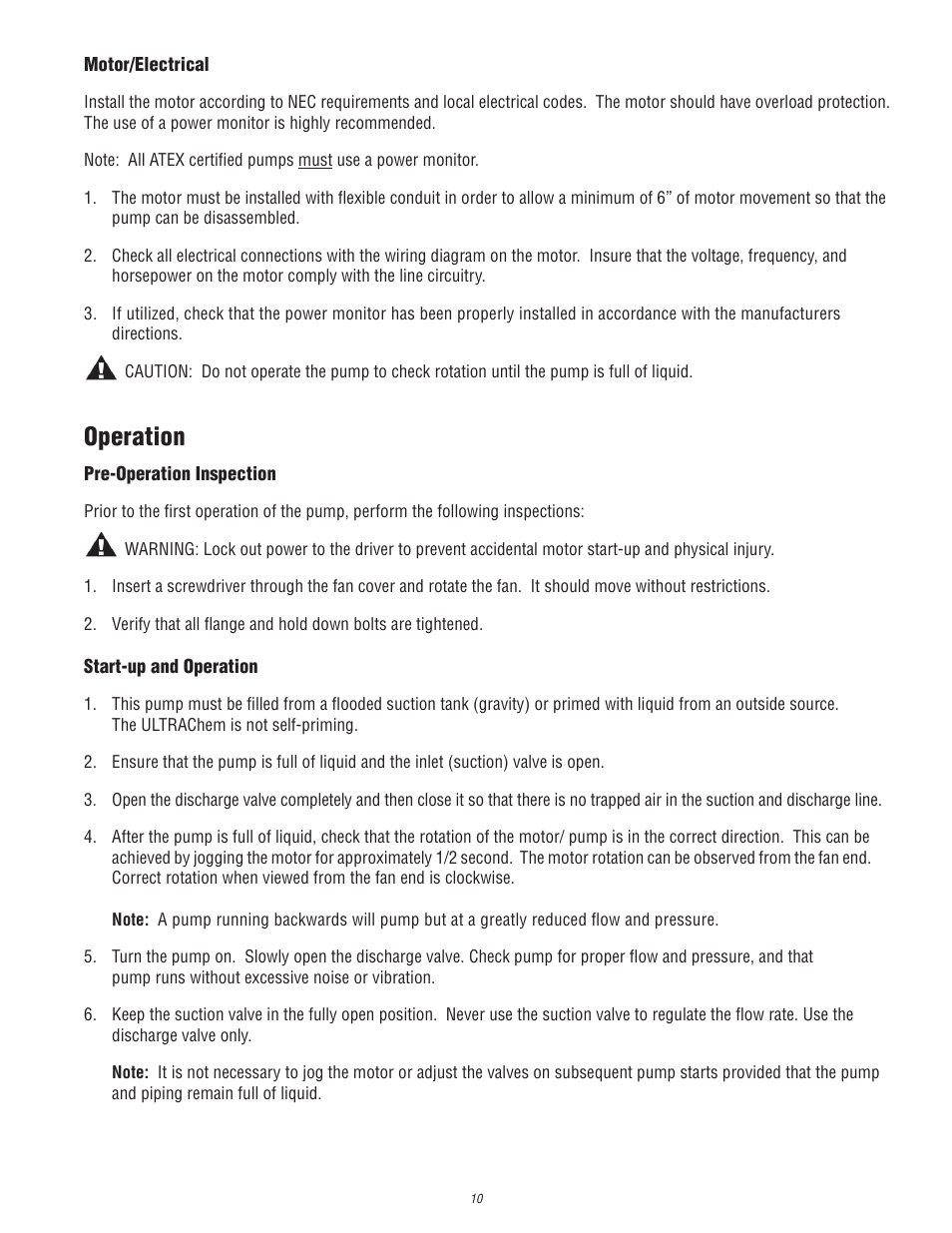 Operation | Finish Thompson UC (S/N 125040 and lower) User Manual | Page 10 / 23