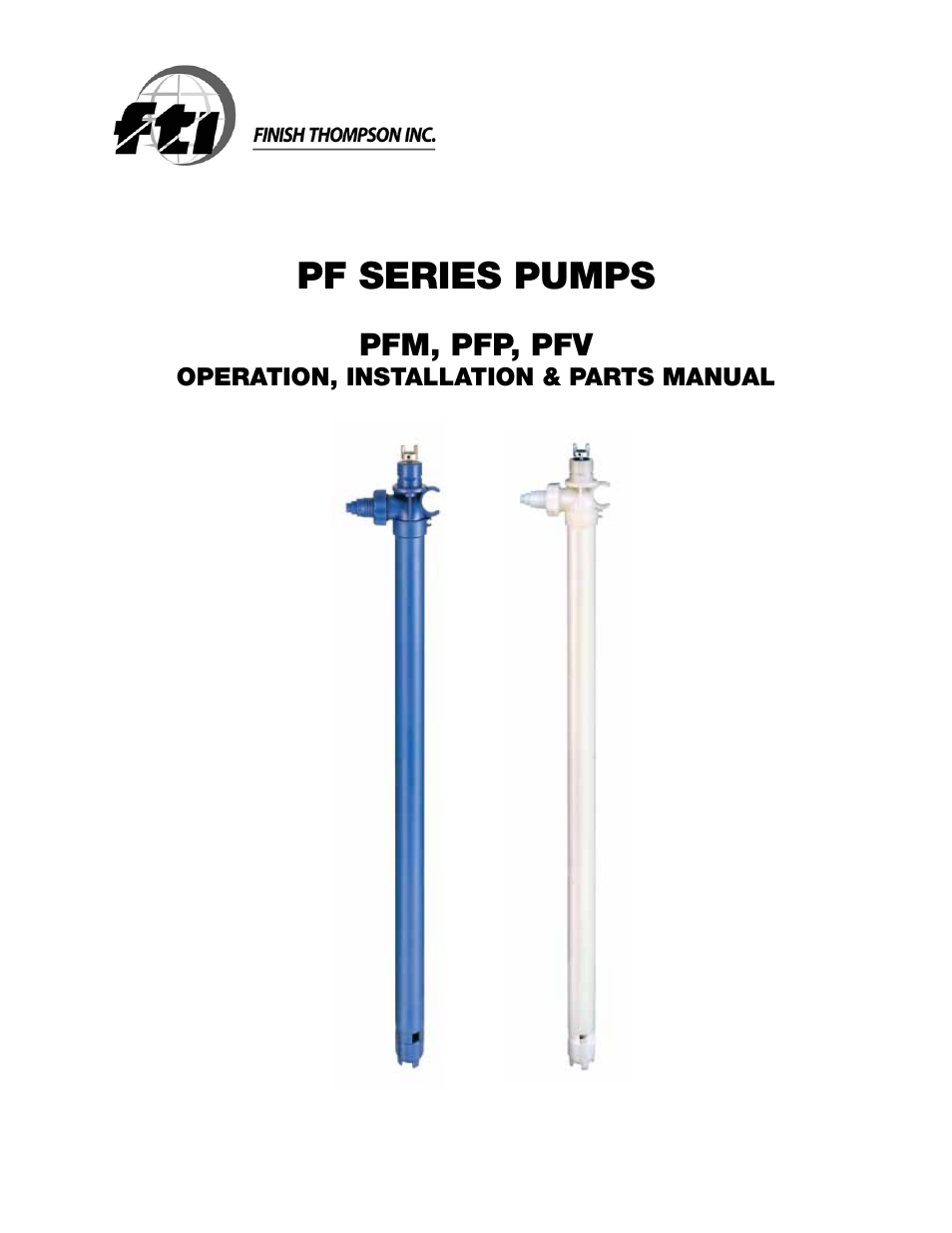 Finish Thompson PFV User Manual | 12 pages