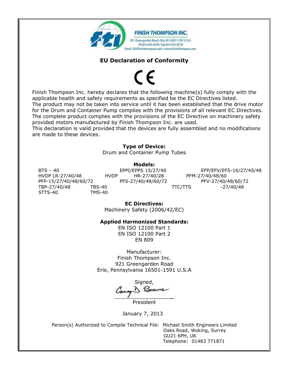 Finish Thompson PFV User Manual | Page 2 / 12