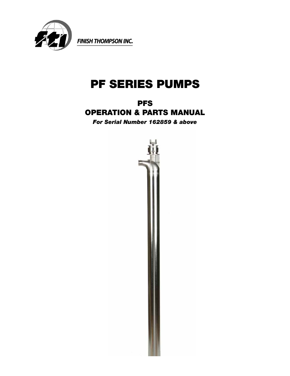 Finish Thompson PFS 162859 & above User Manual | 10 pages