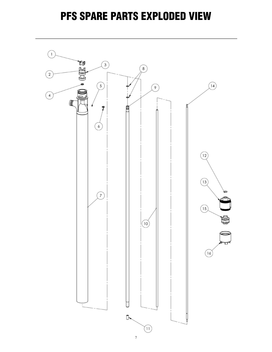 Pfs spare parts exploded view | Finish Thompson PFS 162859 & above User Manual | Page 9 / 10