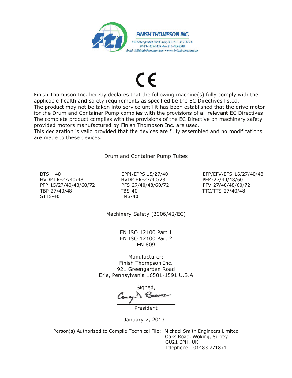Finish Thompson STTS User Manual | Page 2 / 12