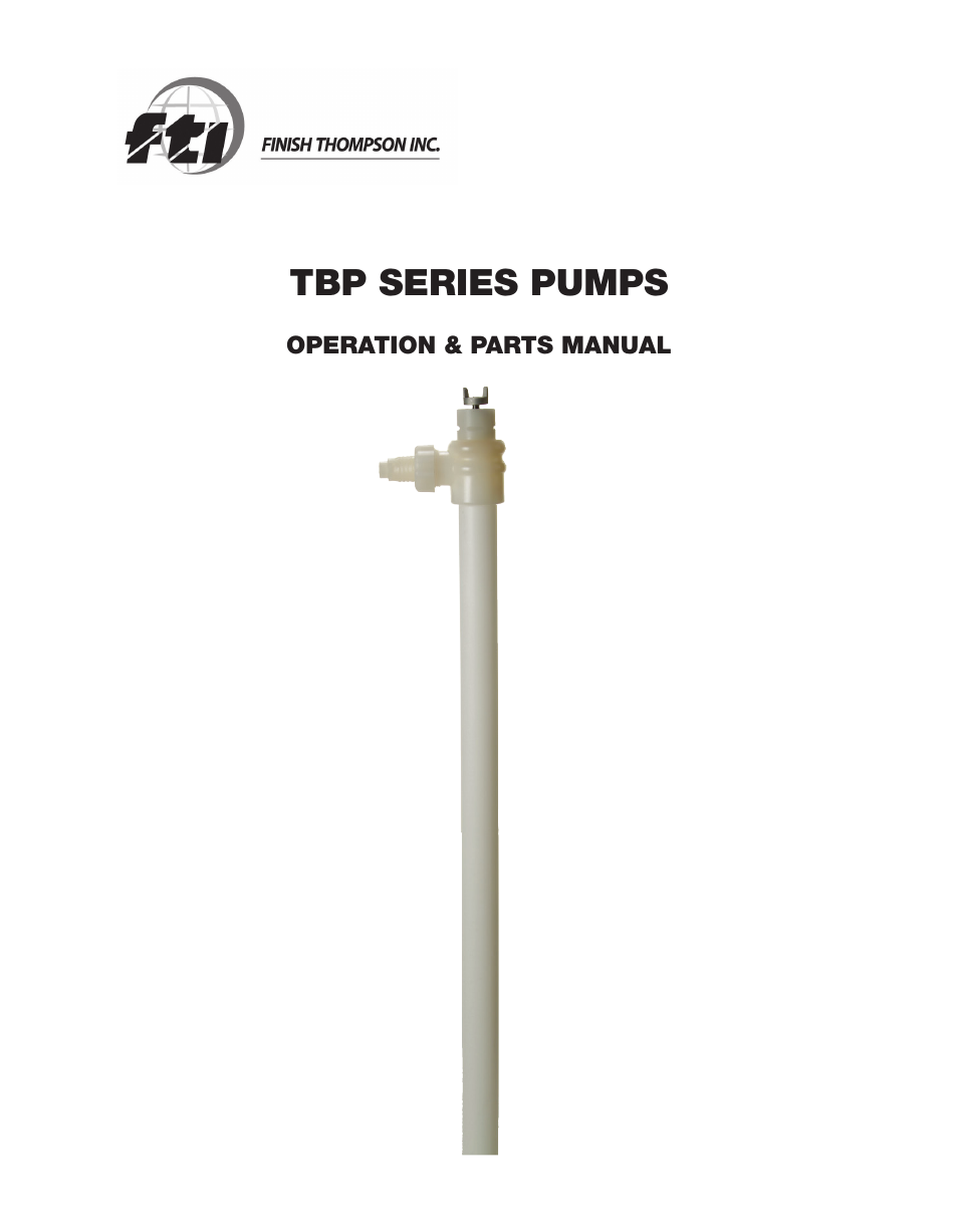 Finish Thompson TBP SERIES User Manual | 10 pages