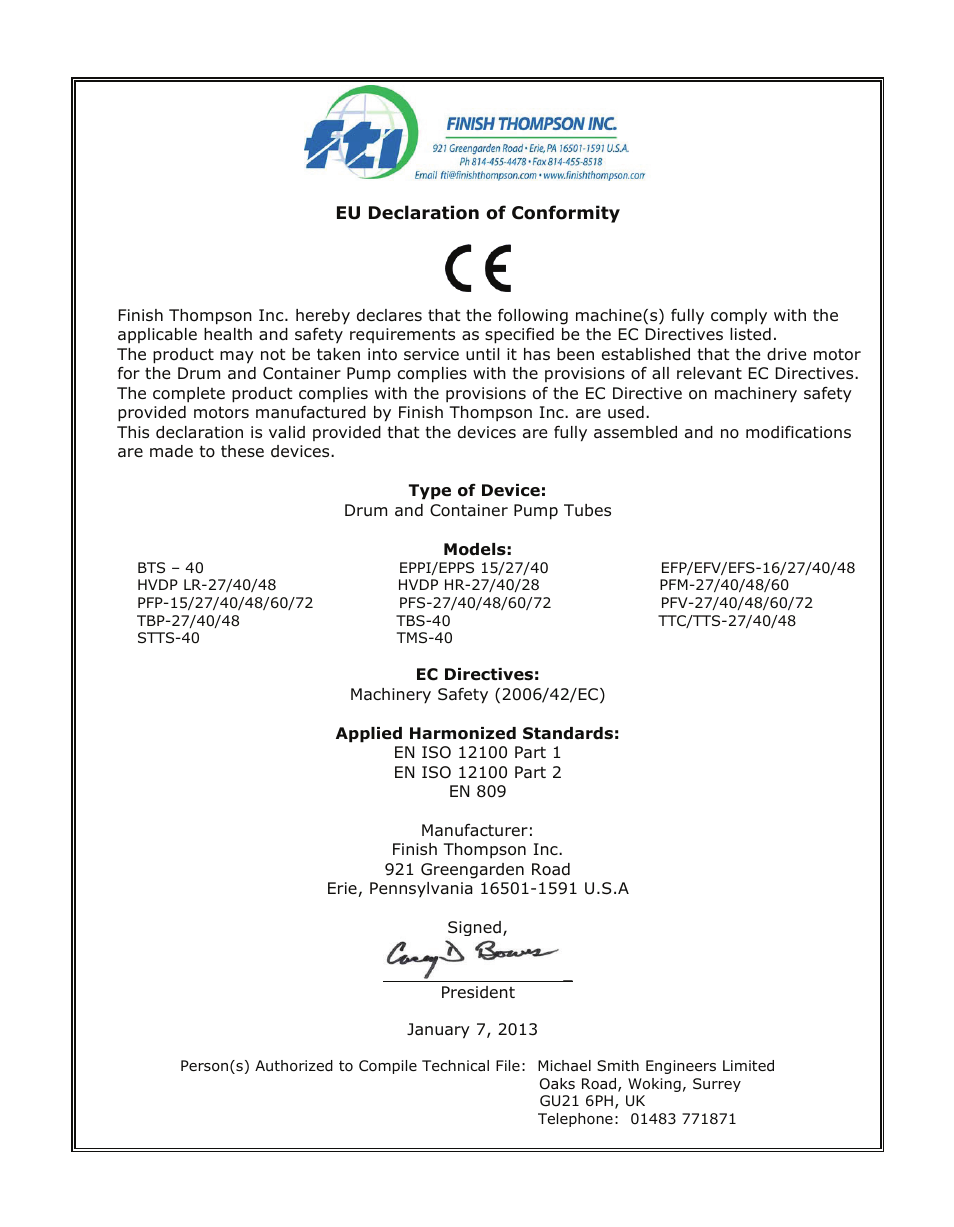 Finish Thompson TBP SERIES User Manual | Page 2 / 10