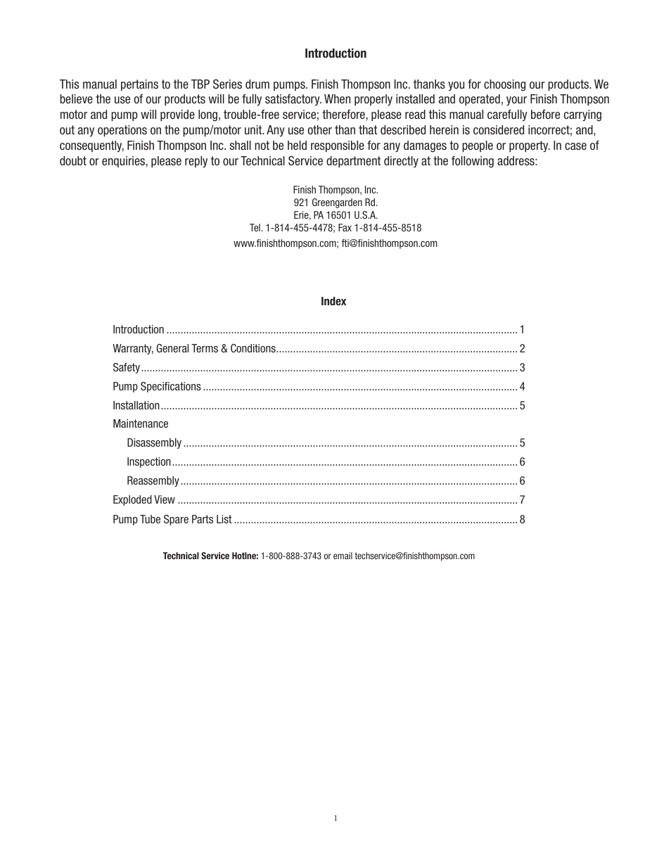 Finish Thompson TBP SERIES User Manual | Page 3 / 10