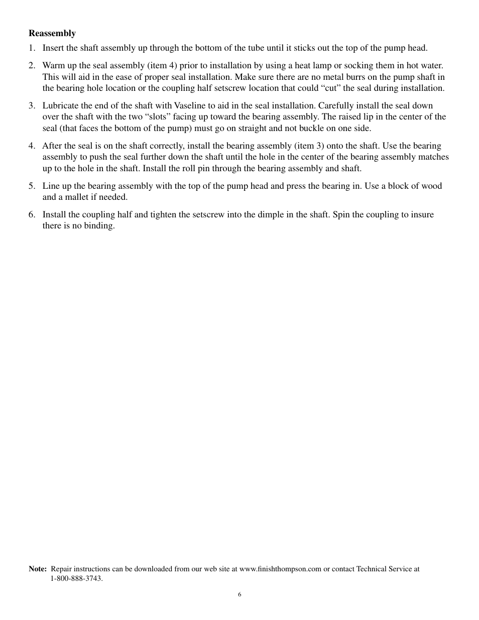 Finish Thompson TBS User Manual | Page 8 / 10