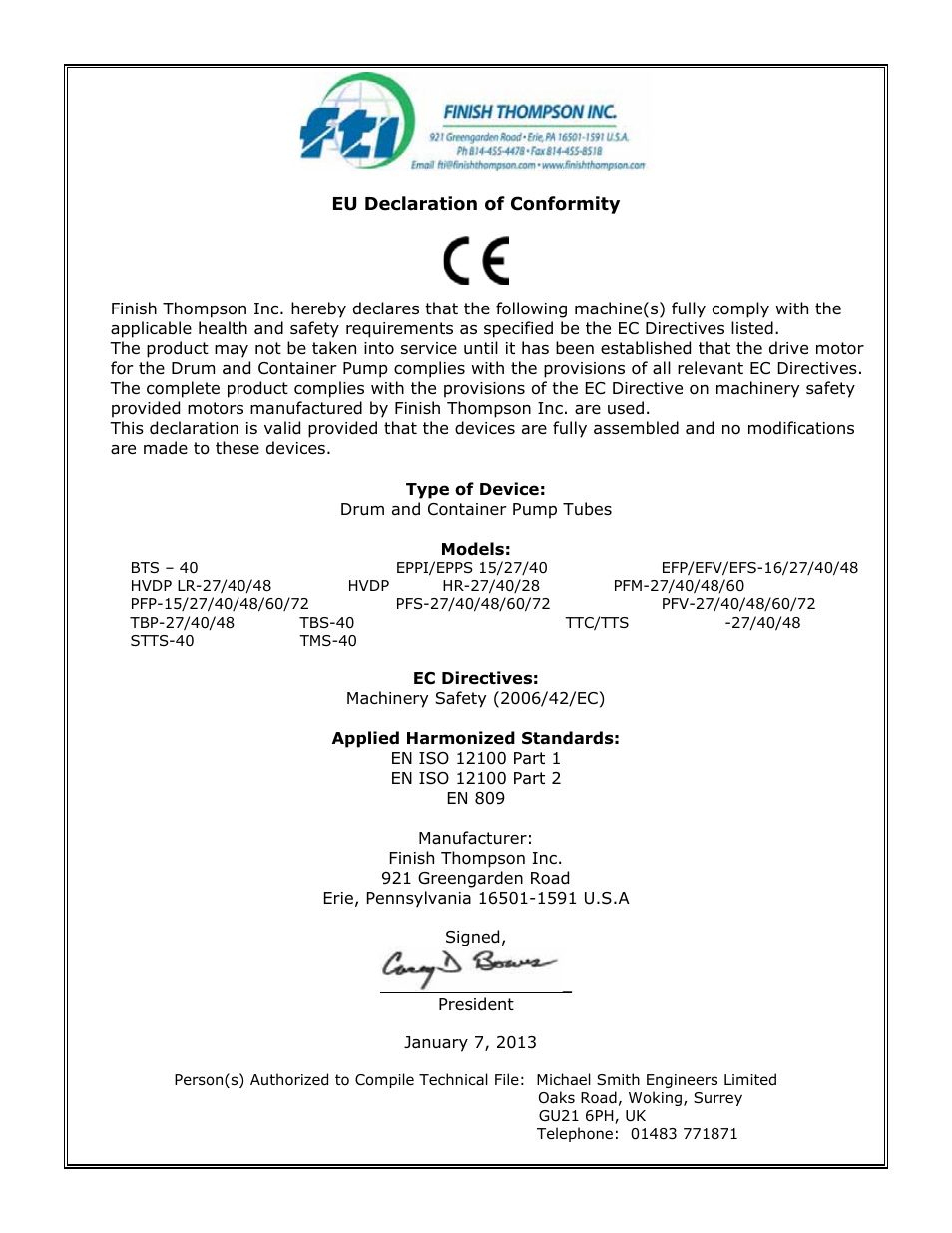 Finish Thompson BTS User Manual | Page 2 / 10