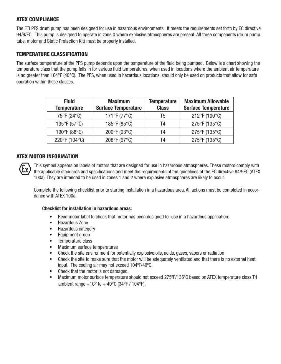 Finish Thompson PFS ATEX VERSION (INCLUDES M6A, M6XA, M10X MOTORS & SPK) User Manual | Page 6 / 19