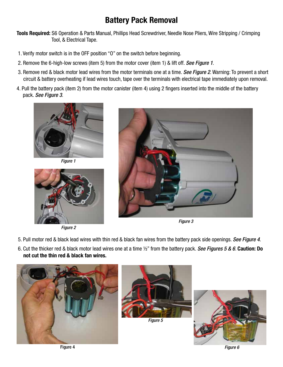 Battery pack removal | Finish Thompson S6 BATTERY REPLACEMENT User Manual | Page 2 / 6