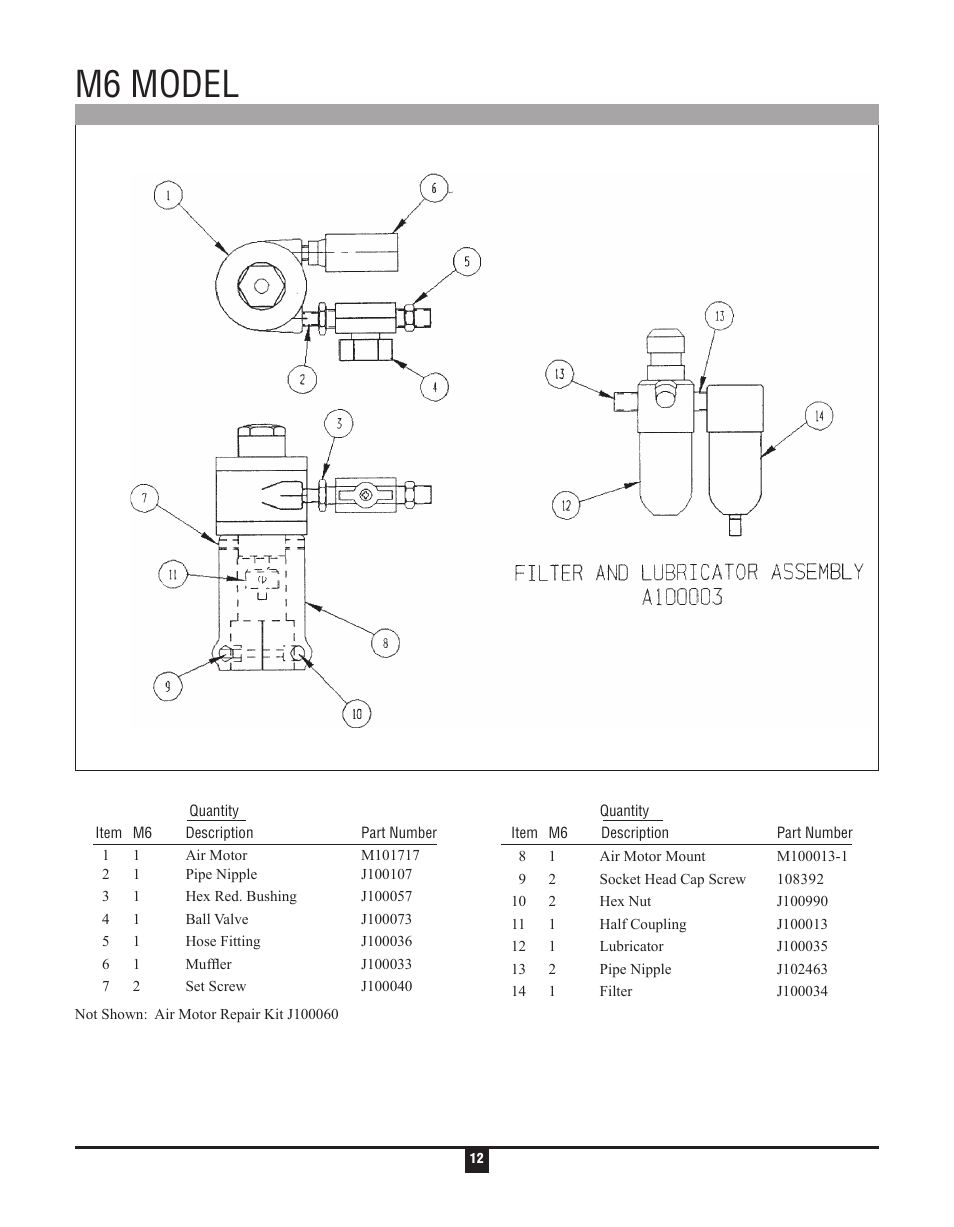 M6 model | Finish Thompson M59P User Manual | Page 12 / 18