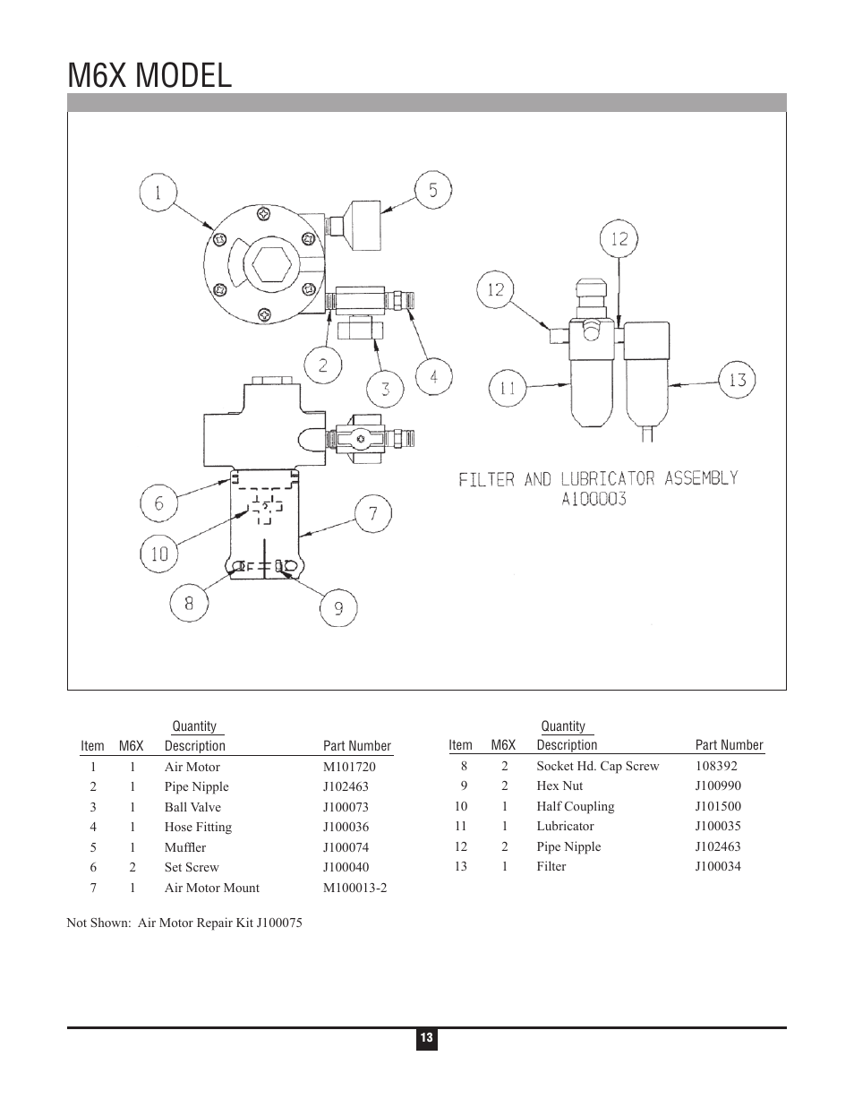 M6x model | Finish Thompson M59P User Manual | Page 13 / 18