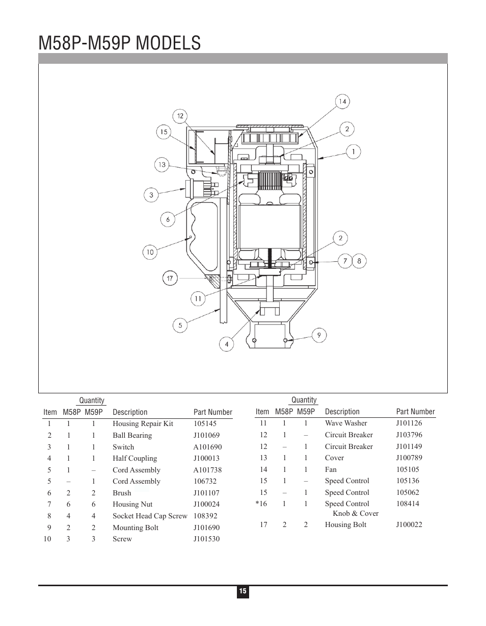 M58p-m59p models | Finish Thompson M59P User Manual | Page 15 / 18