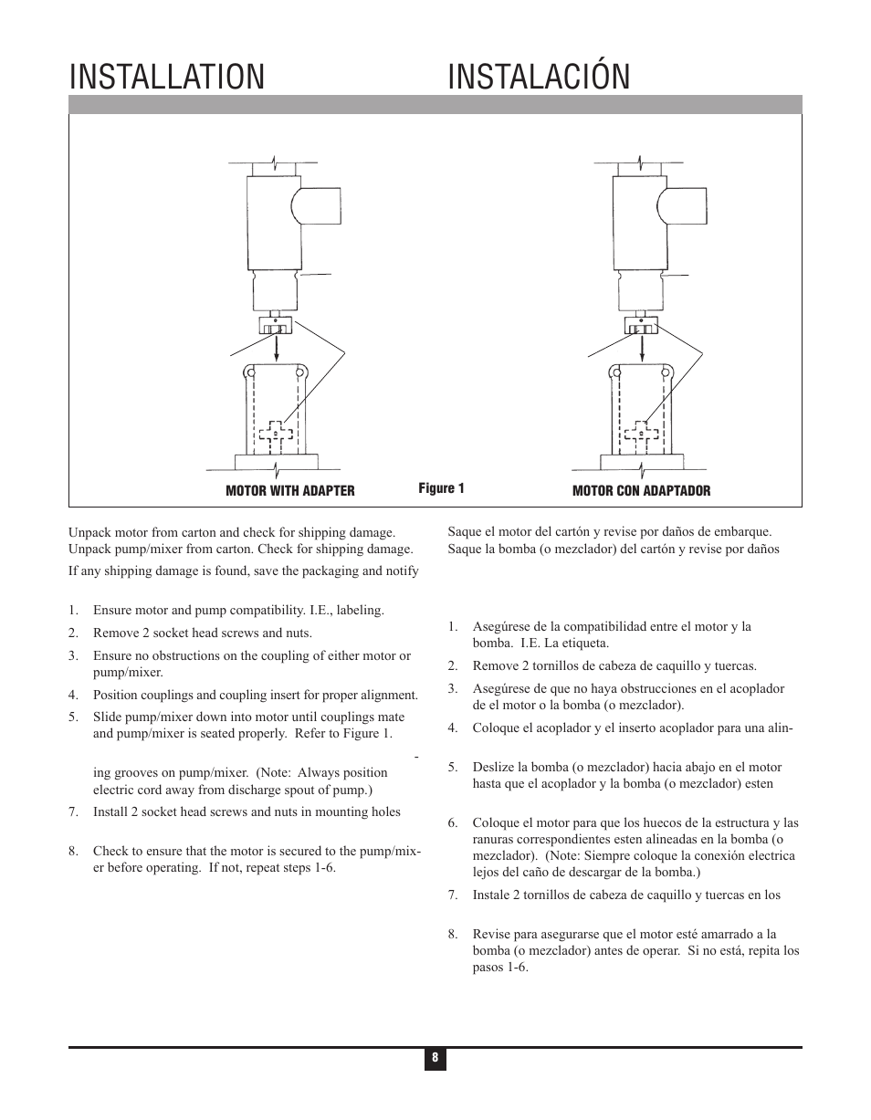 Installation instalación | Finish Thompson M59P User Manual | Page 8 / 18