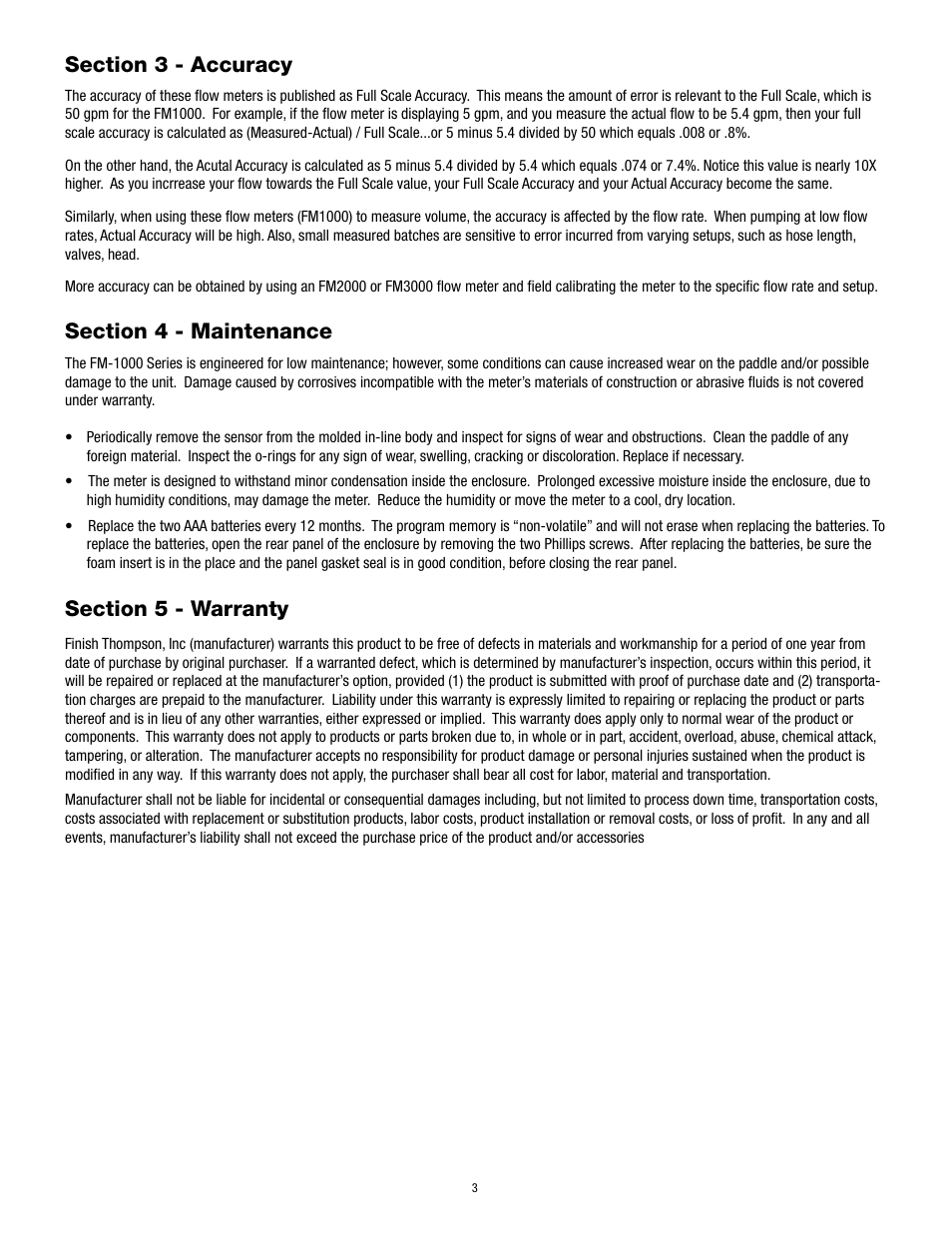 Finish Thompson FM1000 Series User Manual | Page 5 / 6