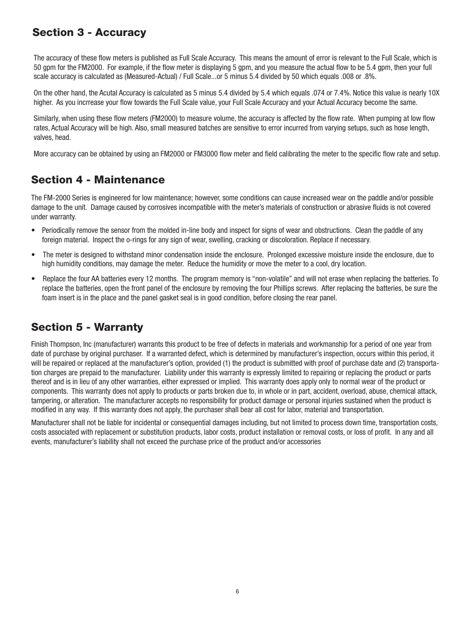 Finish Thompson FM2000 Series User Manual | Page 8 / 9