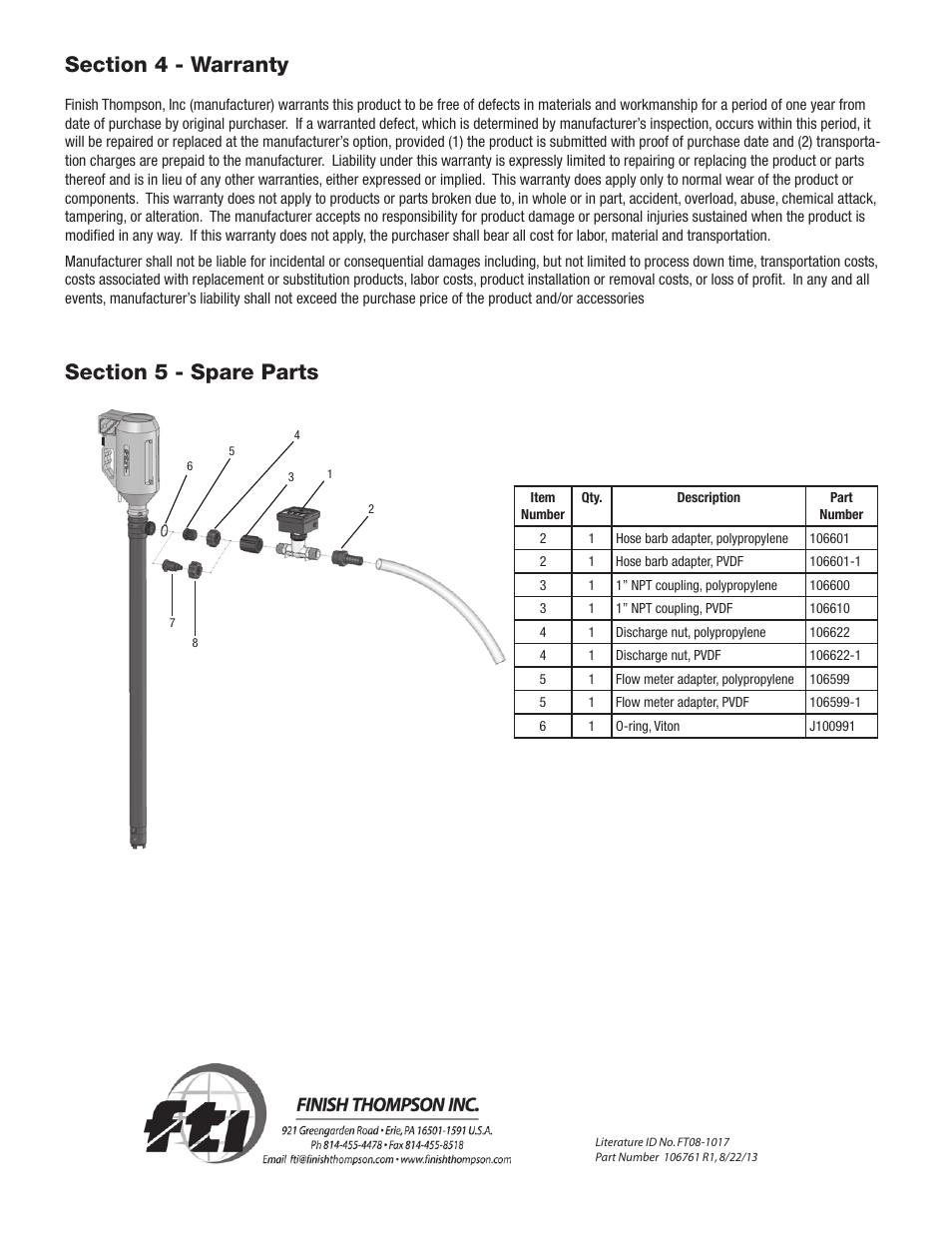 Finish Thompson FMBC2000 Series User Manual | Page 10 / 10